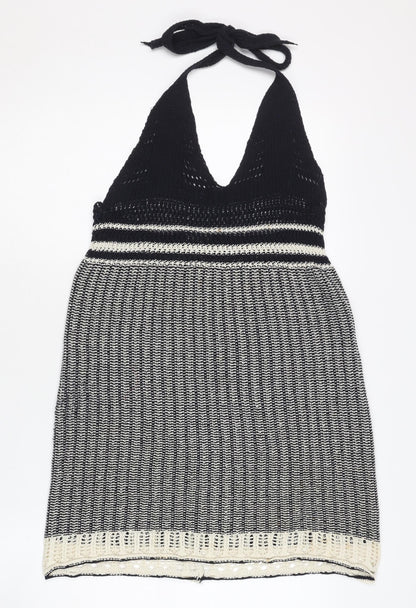 Zara Trafaluc Women's Black & White Halter Camisole M