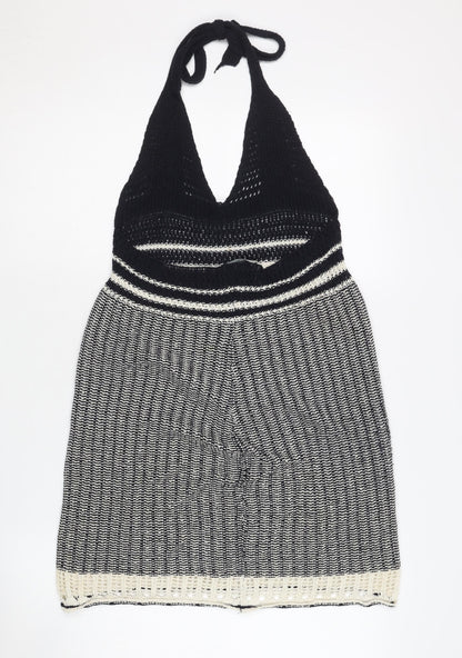 Zara Trafaluc Women's Black & White Halter Camisole M