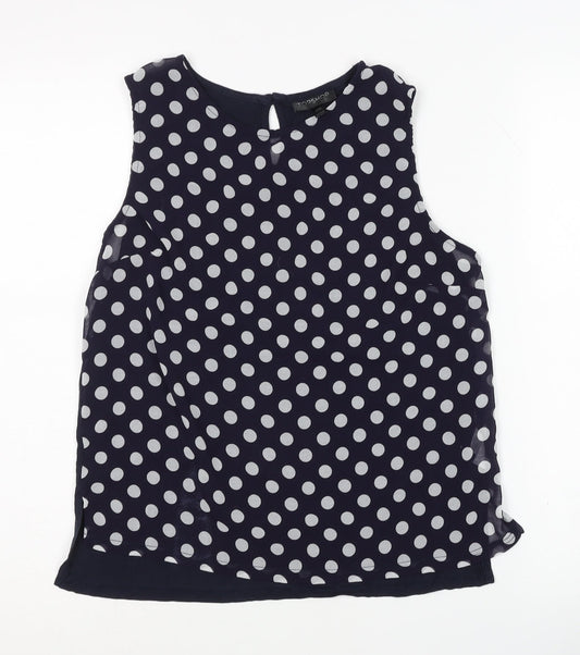Womens UK Size 10 Topshop Blue Basic Blouse