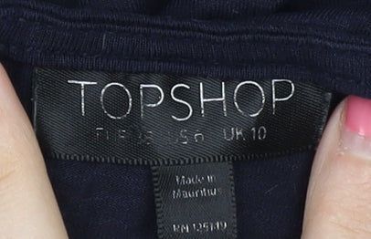 Womens UK Size 10 Topshop Blue Basic Blouse