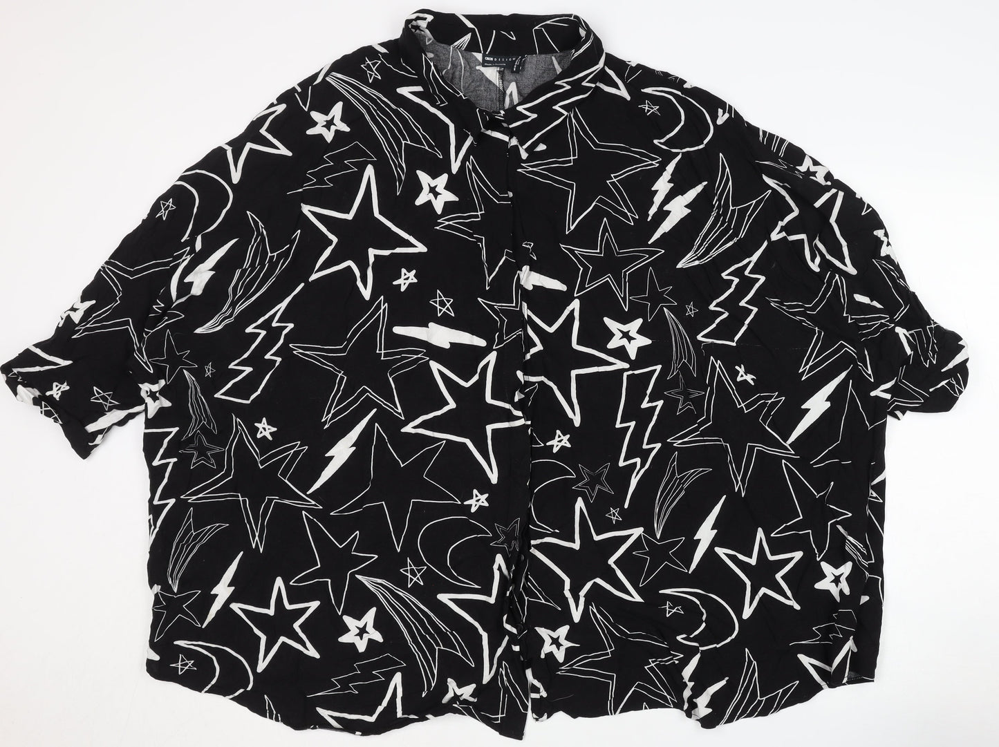 Womens UK Size 26 ASOS Black Basic Button-Up