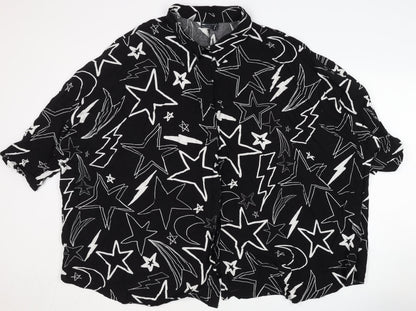 Womens UK Size 26 ASOS Black Basic Button-Up