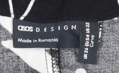 Womens UK Size 26 ASOS Black Basic Button-Up