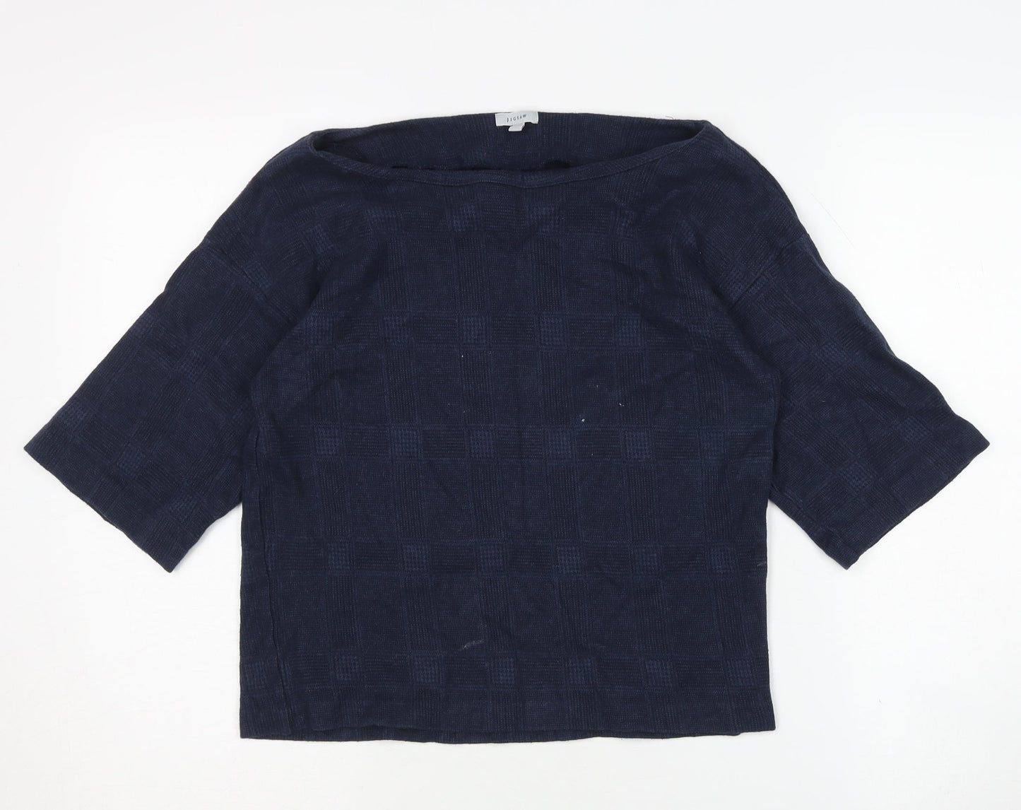 Jigsaw Women's Blue 3/4 Sleeve Cotton Top XS