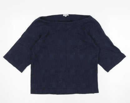 Jigsaw Women's Blue 3/4 Sleeve Cotton Top XS
