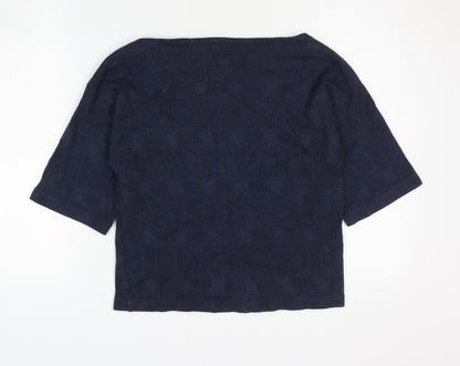 Jigsaw Women's Blue 3/4 Sleeve Cotton Top XS