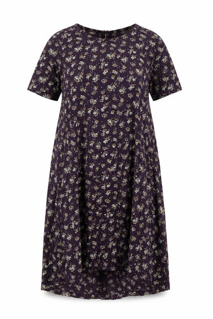 FatFace Floral Purple Short Sleeve Dress - Size 8, Women