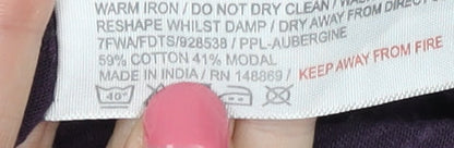 Fat Face Floral Purple Short Sleeve Dress - Size 8, Women