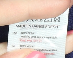 Pierre Cardin Men's Blue M V-Neck Cotton Pullover Jumper