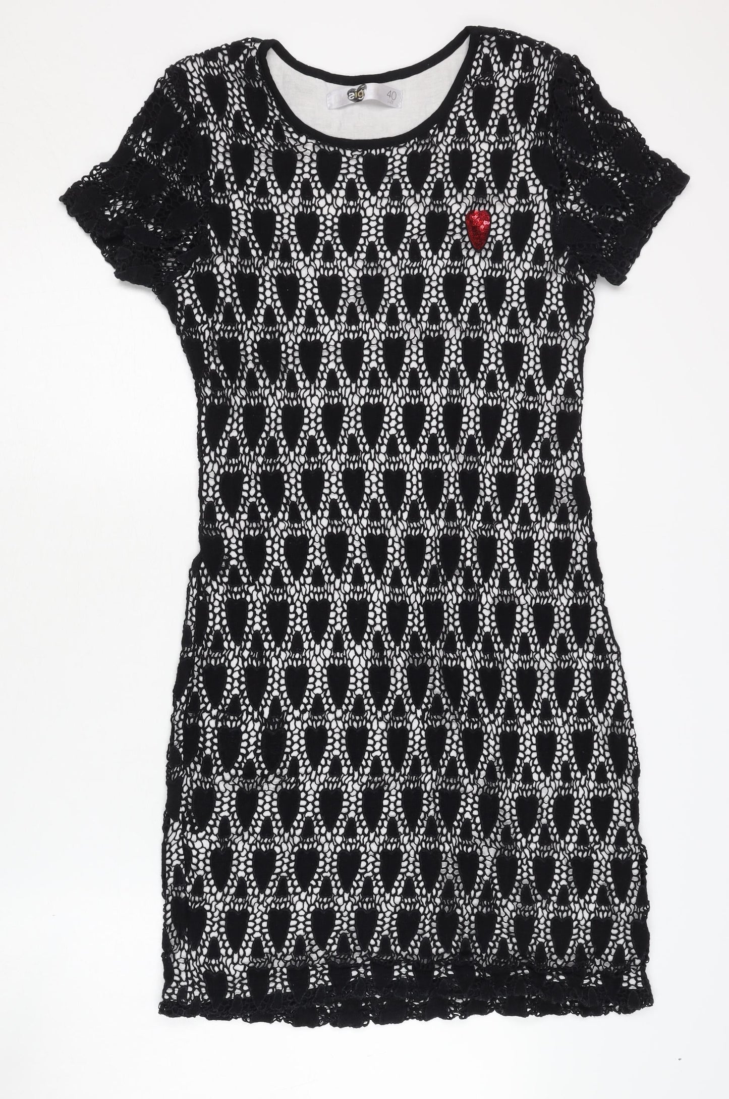 Desigual Women's Black Crochet Dress Size 12