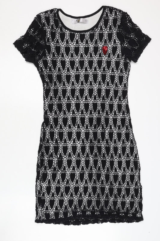 Desigual Women's Black Crochet Dress Size 12