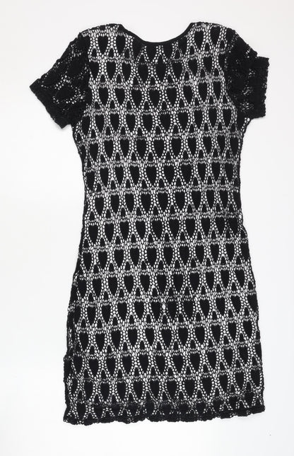 Desigual Women's Black Crochet Dress Size 12