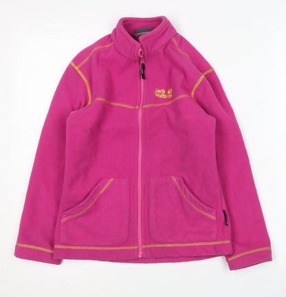 Jack Wolfskin Girls Pink Fleece Jacket, Size 12, Winter Essential