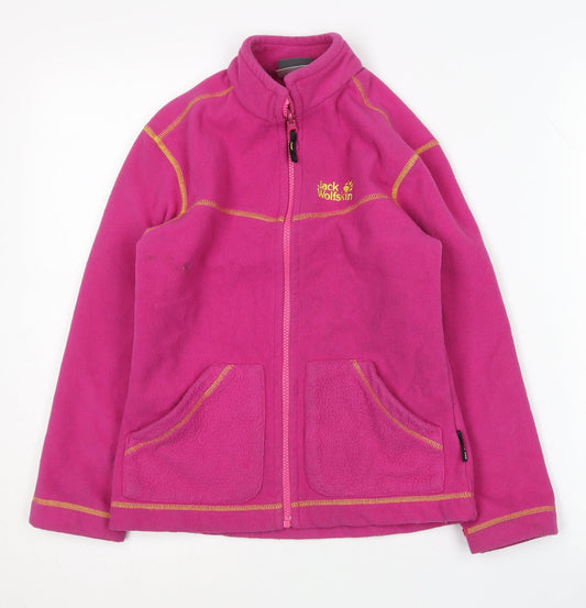 Jack Wolfskin Girls Pink Fleece Jacket, Size 12, Winter Essential