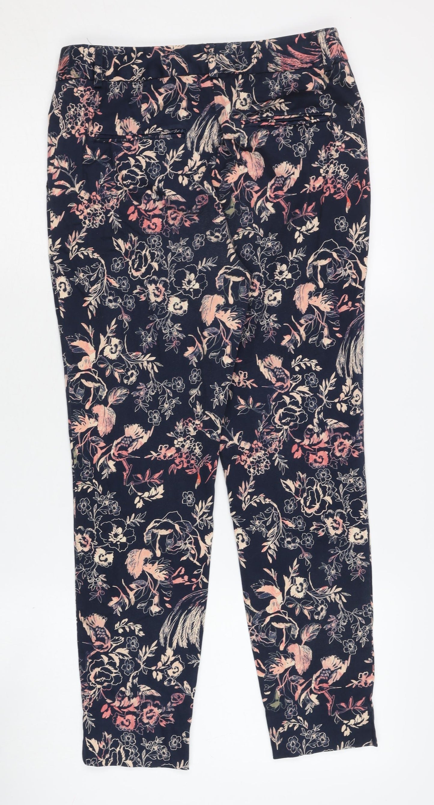 Noosnow Women's Blue Floral Trousers, Size 8