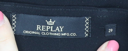 Replay Women's Black Trousers, Size 29, Polyester