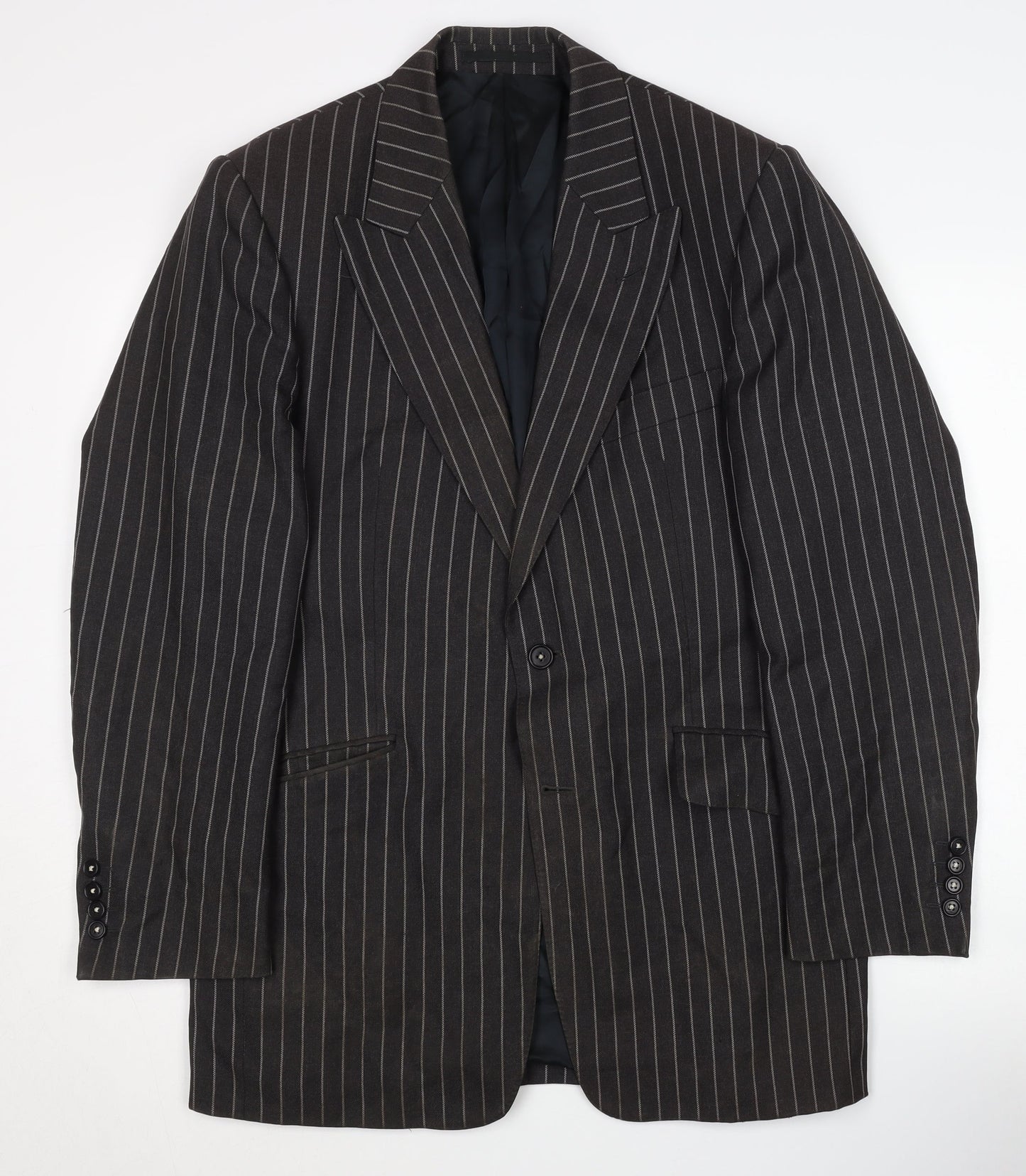 Flannels Men's Black Striped Wool Blazer Size 40
