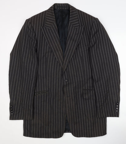 Flannels Men's Black Striped Wool Blazer Size 40
