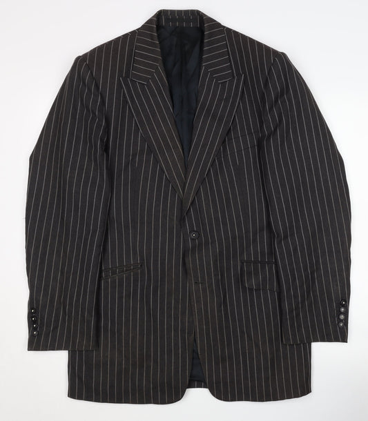 Flannels Men's Black Striped Wool Blazer Size 40