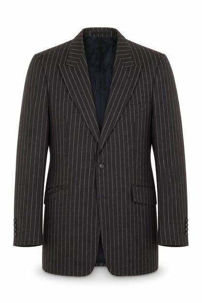 Flannels Men's Black Striped Wool Blazer Size 40