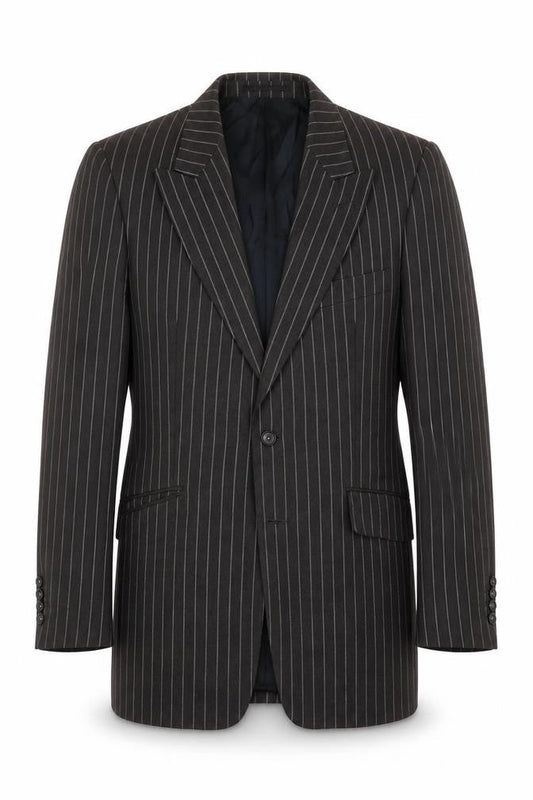Flannels Men's Black Striped Wool Blazer Size 40