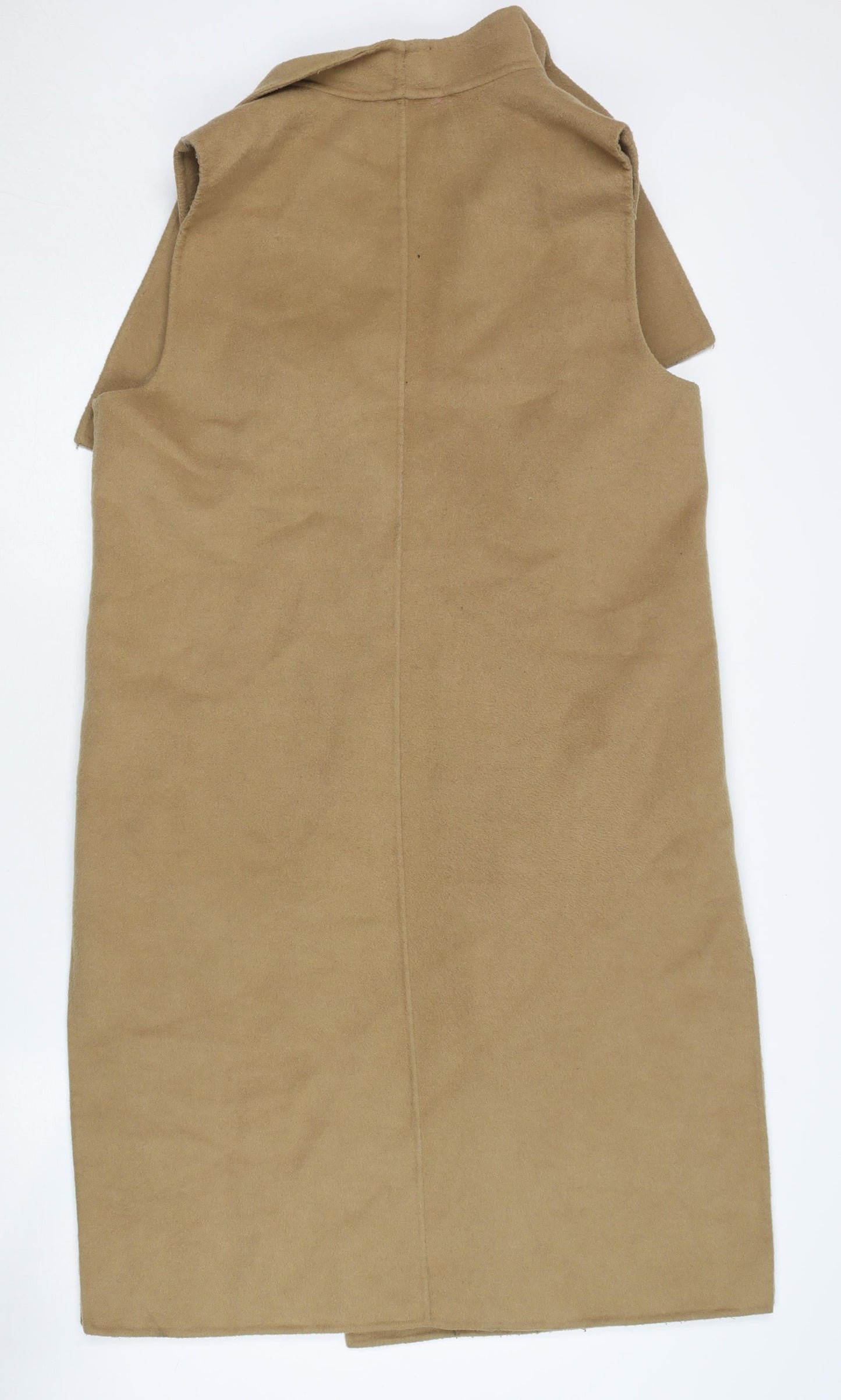 Michael Kors Women's Beige Wool Waistcoat, Size L, Casual Open