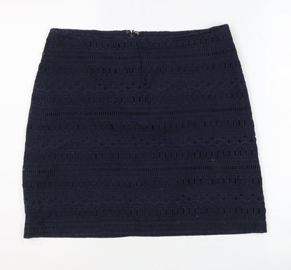 GAP Women's Blue Pencil Skirt Size 6 Embroidered