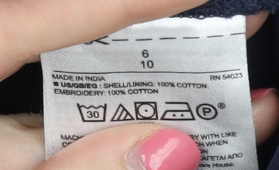 GAP Women's Blue Pencil Skirt Size 6 Embroidered