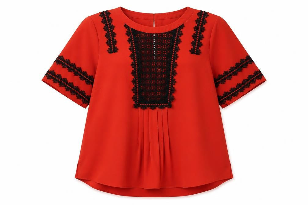 Womens UK Size 12 Karen Millen Red Tunic Blouse