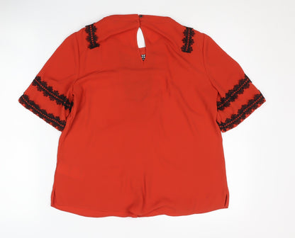 Womens UK Size 12 Karen Millen Red Tunic Blouse