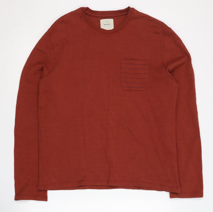 White Stuff Men's Red Long Sleeve T-Shirt Size L