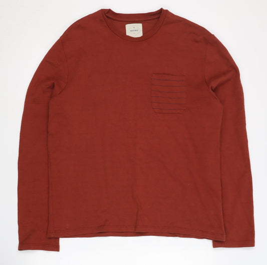 White Stuff Men's Red Long Sleeve T-Shirt Size L