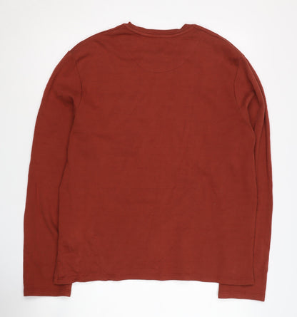 White Stuff Men's Red Long Sleeve T-Shirt Size L