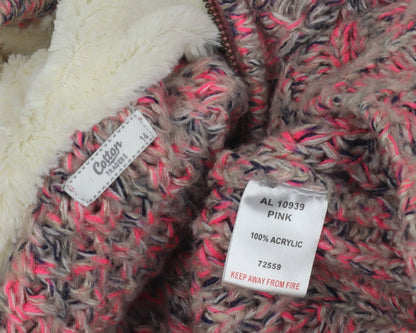 Cotton Traders Women's Pink Full Zip Hoodie Size 14