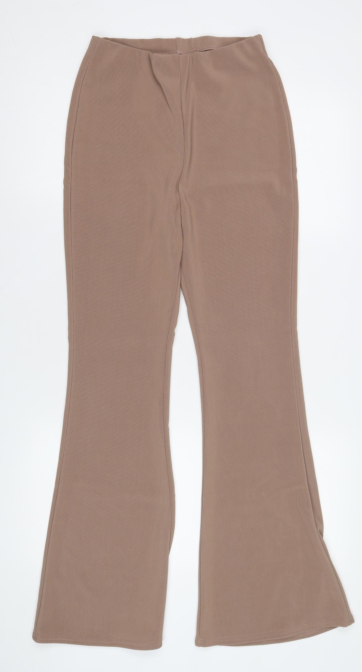 New Look Women's Beige Flared Trousers Size 8