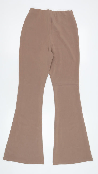New Look Women's Beige Flared Trousers Size 8