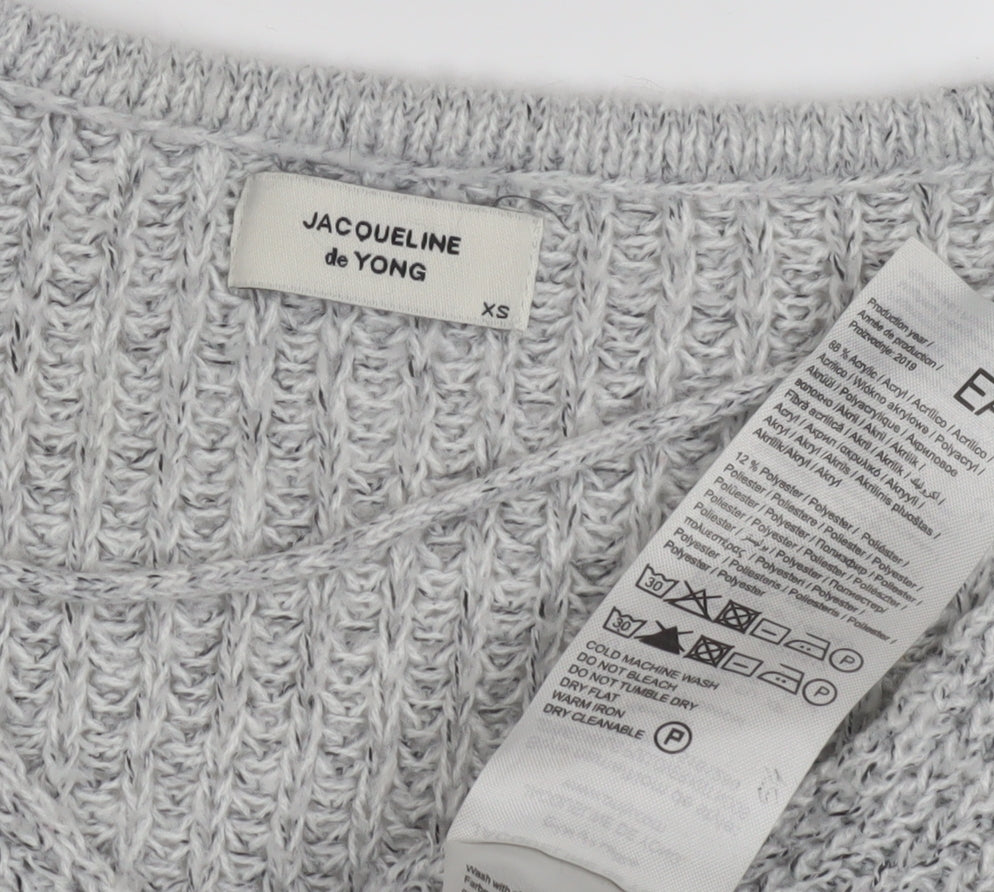 Womens UK Size XS Jacqueline de Yong Grey Pullover Jumper