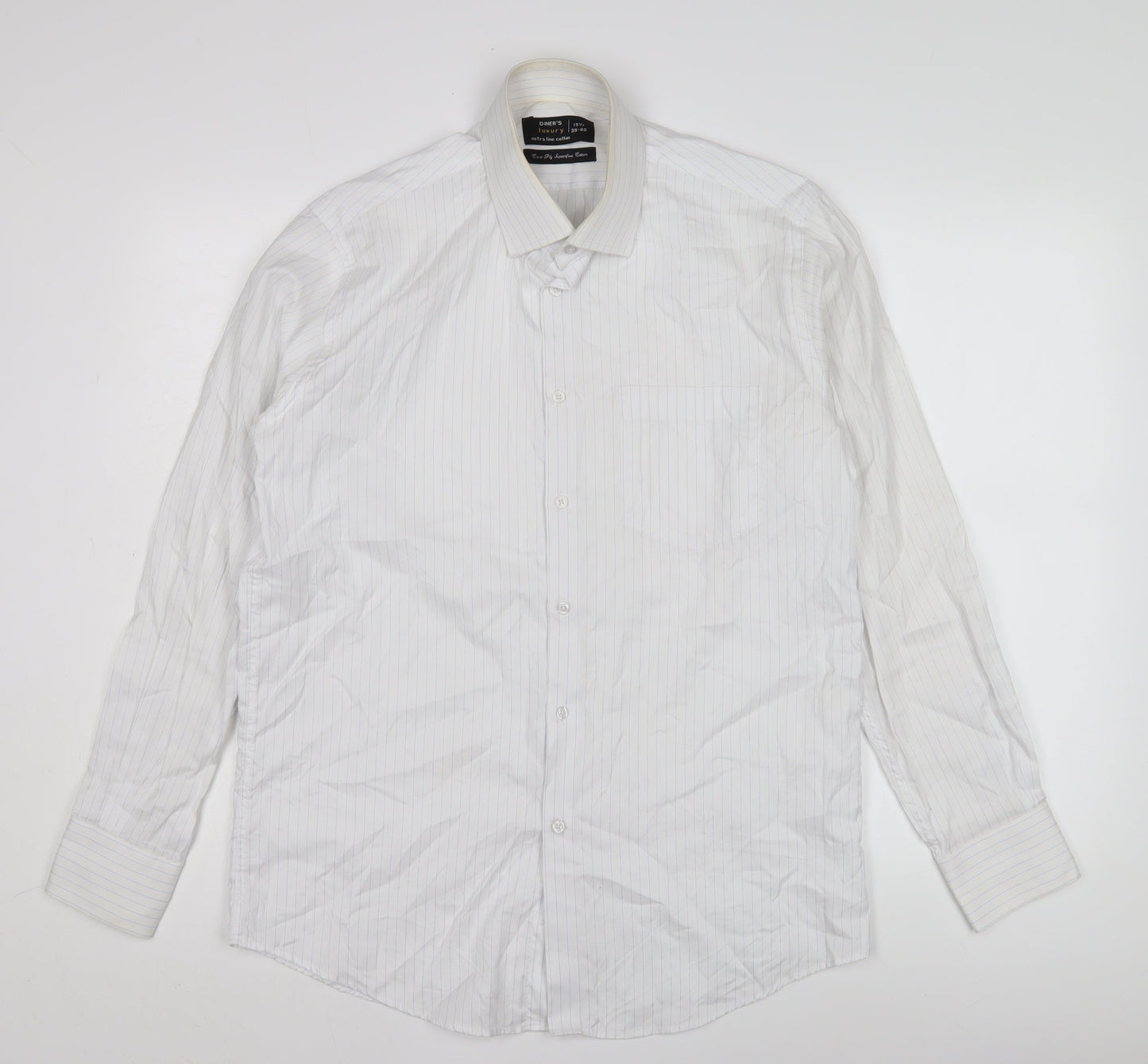 Mens UK Collar Size 15.5 Diner's Smart White  Dress Shirt