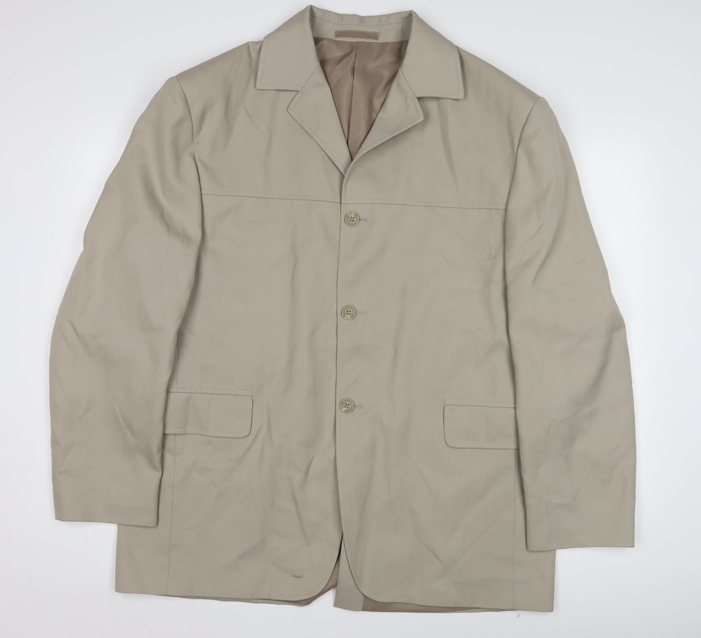 KIT Men's Beige Blazer 44R Single-Breasted Jacket