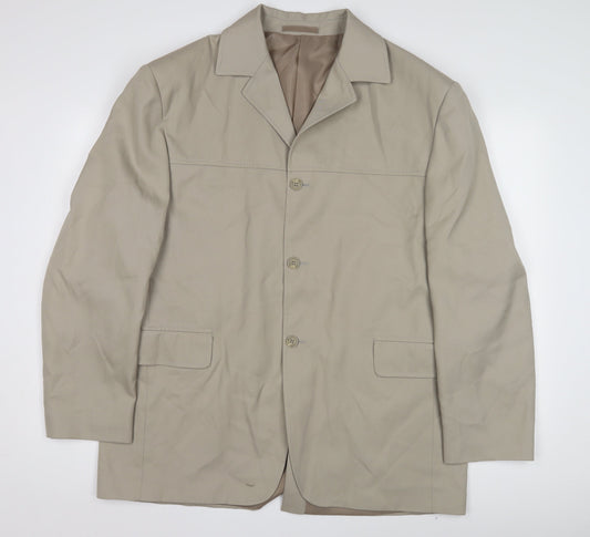 KIT Men's Beige Blazer 44R Single-Breasted Jacket