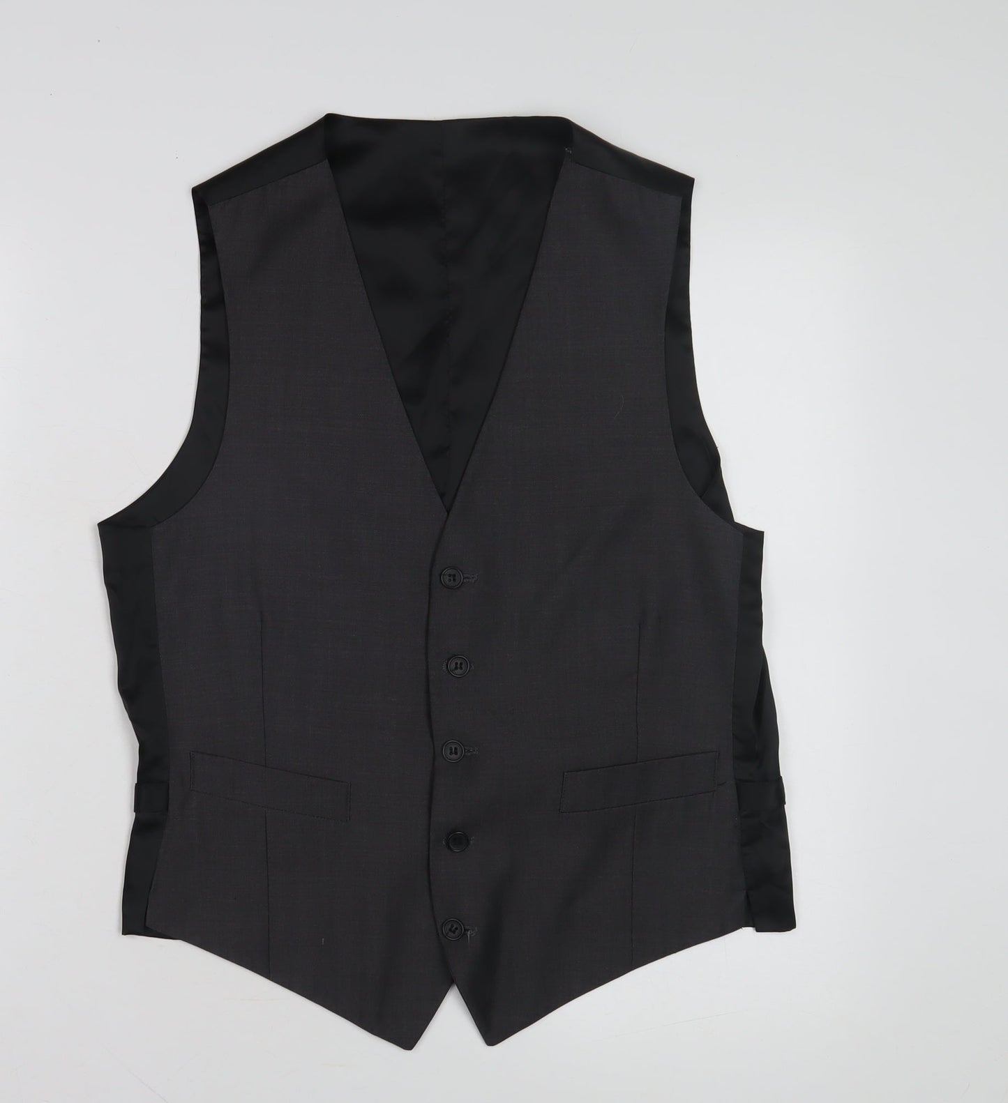Marks & Spencer Men's Grey Wool Waistcoat, Size Small 36-38"