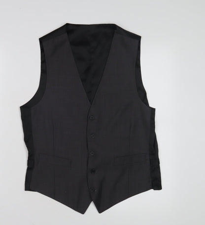 Marks & Spencer Men's Grey Wool Waistcoat, Size Small 36-38"