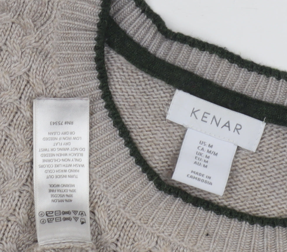 Womens UK Size M Kenar Beige Pullover Jumper