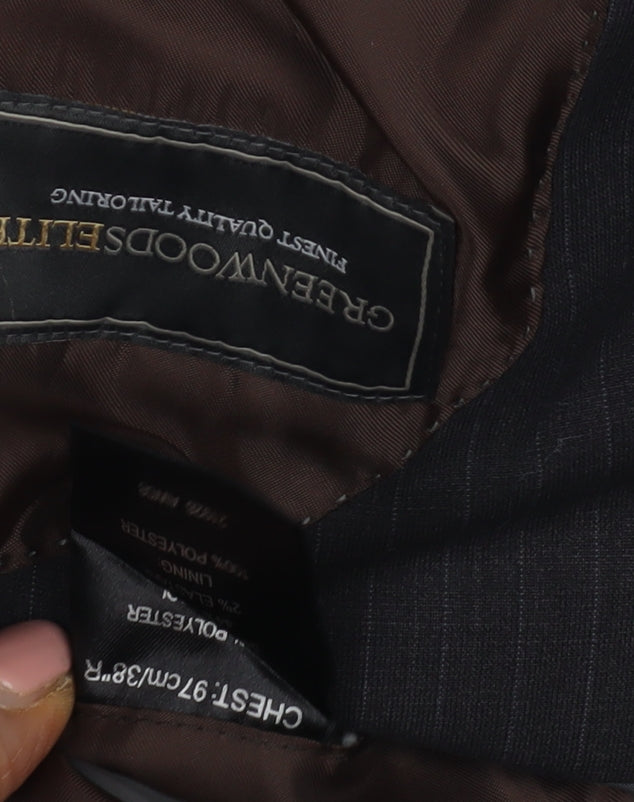 Mens UK Size 38 Greenwoods Regular Black Suit Jacket