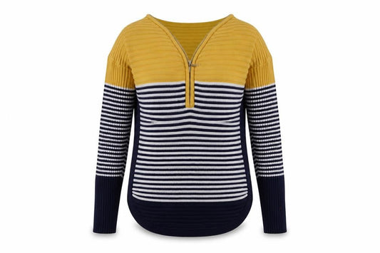 Womens UK Size L Apricot Multicoloured Full Zip Jumper