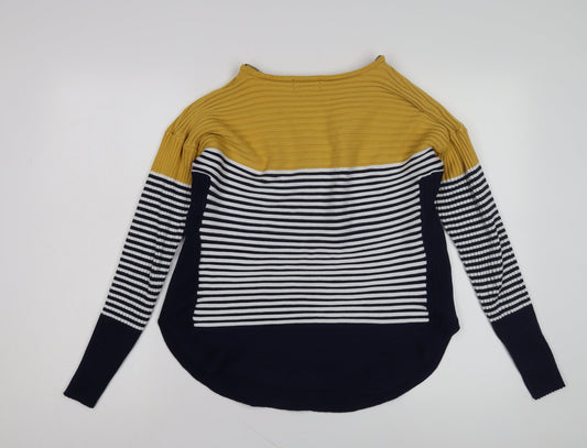 Apricot Women's Multicoloured Stripe Full Zip Jumper L