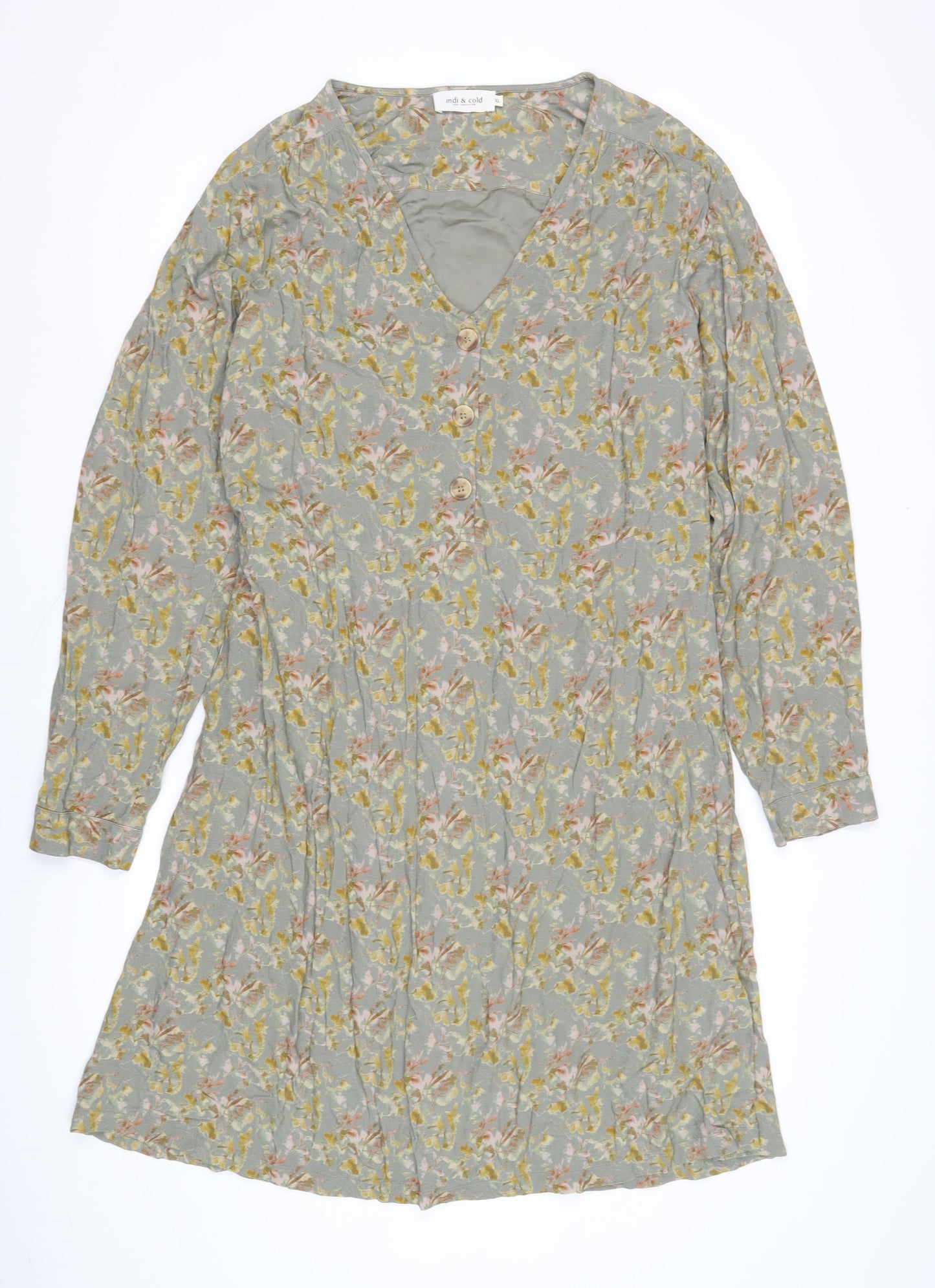 Indi & Cold Women's Floral Viscose Shift Dress XL