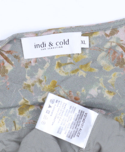 Indi & Cold Women's Floral Viscose Shift Dress XL