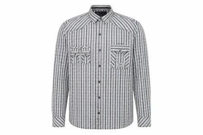 Next Men's Grey Slim Fit Striped Button-Up Shirt L