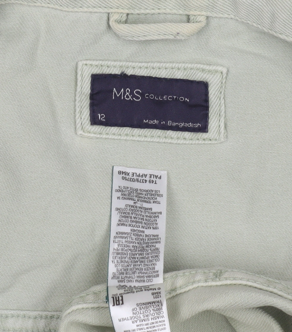 Womens UK Size 12 Marks and Spencer Green Basic Jacket
